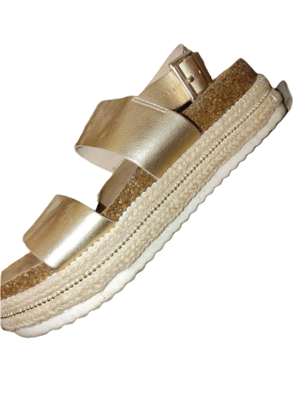 Metallic Espadrille Platform Sandals Size 8.5